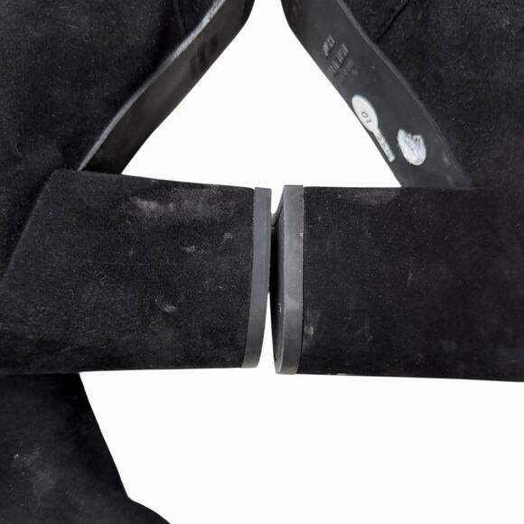 Stuart Weitzman Hiline Black Suede OTK Boots 3.5” Block Heel Size 10M Rare Chic - Picture 10 of 16